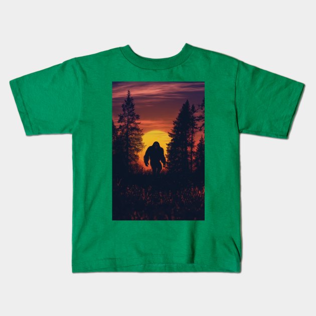 Bigfoot Silhouette 5 Kids T-Shirt by wumples